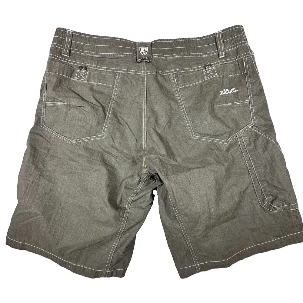 Kuhl Renegade Performance Shorts Men 38 Brown Canvas Hiking Climbing Utility 11